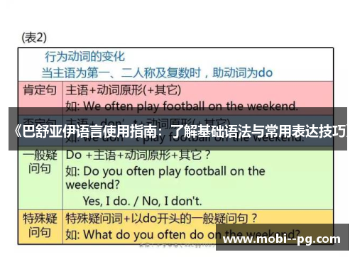 《巴舒亚伊语言使用指南:了解基础语法与常用表达技巧》 《巴舒亚伊语言使用指南:了解基础语法与常用表达技巧》