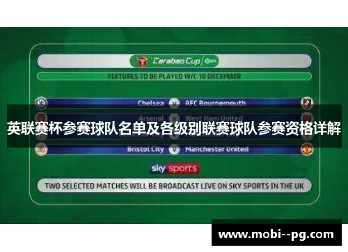 英联赛杯参赛球队名单及各级别联赛球队参赛资格详解