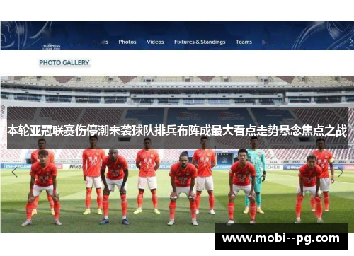 本轮亚冠联赛伤停潮来袭球队排兵布阵成最大看点走势悬念焦点之战